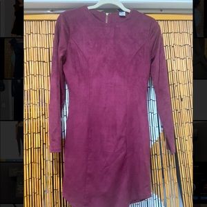 Purple Long Sleeve Mini Dress
